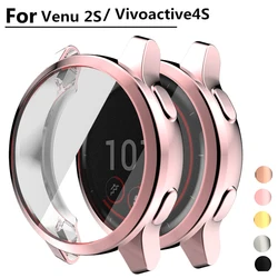 Protector Case for Garmin Venu 2 2s Vivoacyive 4 4s Watch Band Strap Bling Diamonds Protective Cover Hard PC Bumper Frame