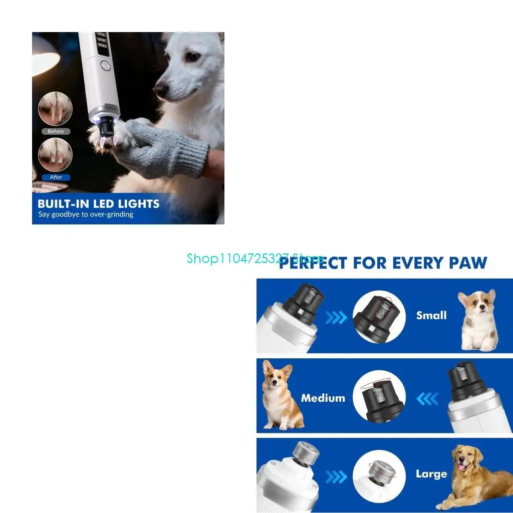 D8KF Handheld pet file set with LED light and filing attachments
