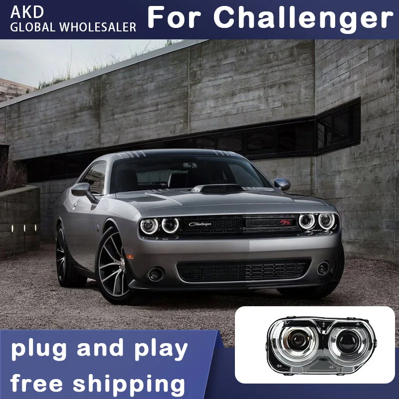 

Car Styling Headlights for Dodge New Challenger LED Headlight 2015-2019 Head Lamp DRL Signal Projector Lens Automotive Accessori