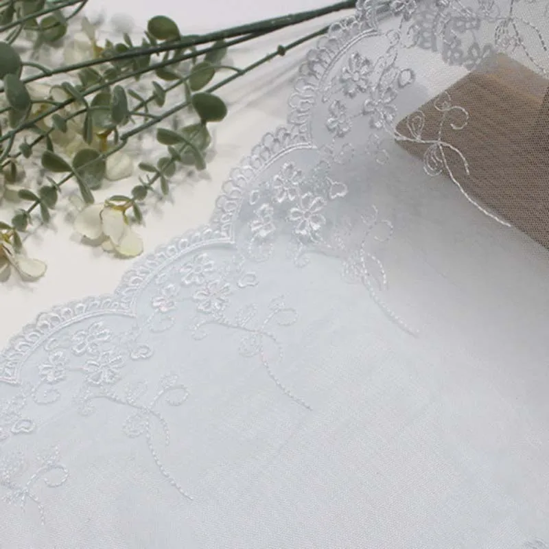

25Yards Embroidered Lace DIY Lingerie Sewing Crafts Fabrics Net Quality Embroidery Lace for Clothes Accessories 2025