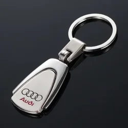 Metal Car Logo Keychain for Audi A3 A4 A5 B9 B7 C6 Q5 Q8 Q6 S3 S4 S5 S6 RS4 RS5 RS6 SQ7 SQ6 TT Key Ring Key Holder Accessories