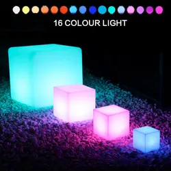 Multi-scene Application RGB Waterproof Rechargeable Small Night Light, Creative Atmosphere Table Lamp LED Luminous Cube Light