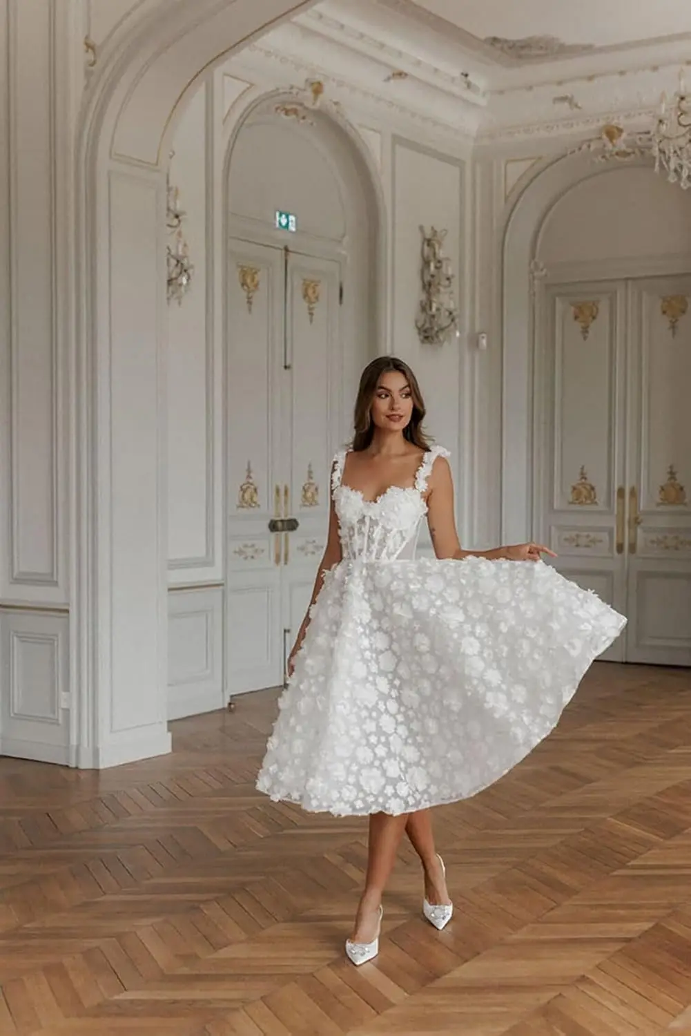 Kurze Brautkleider für die Braut 2026 Spitzenapplikationen Tüll Brautkleid Einfaches Hochzeitskleid Partykleider Abendkleider
