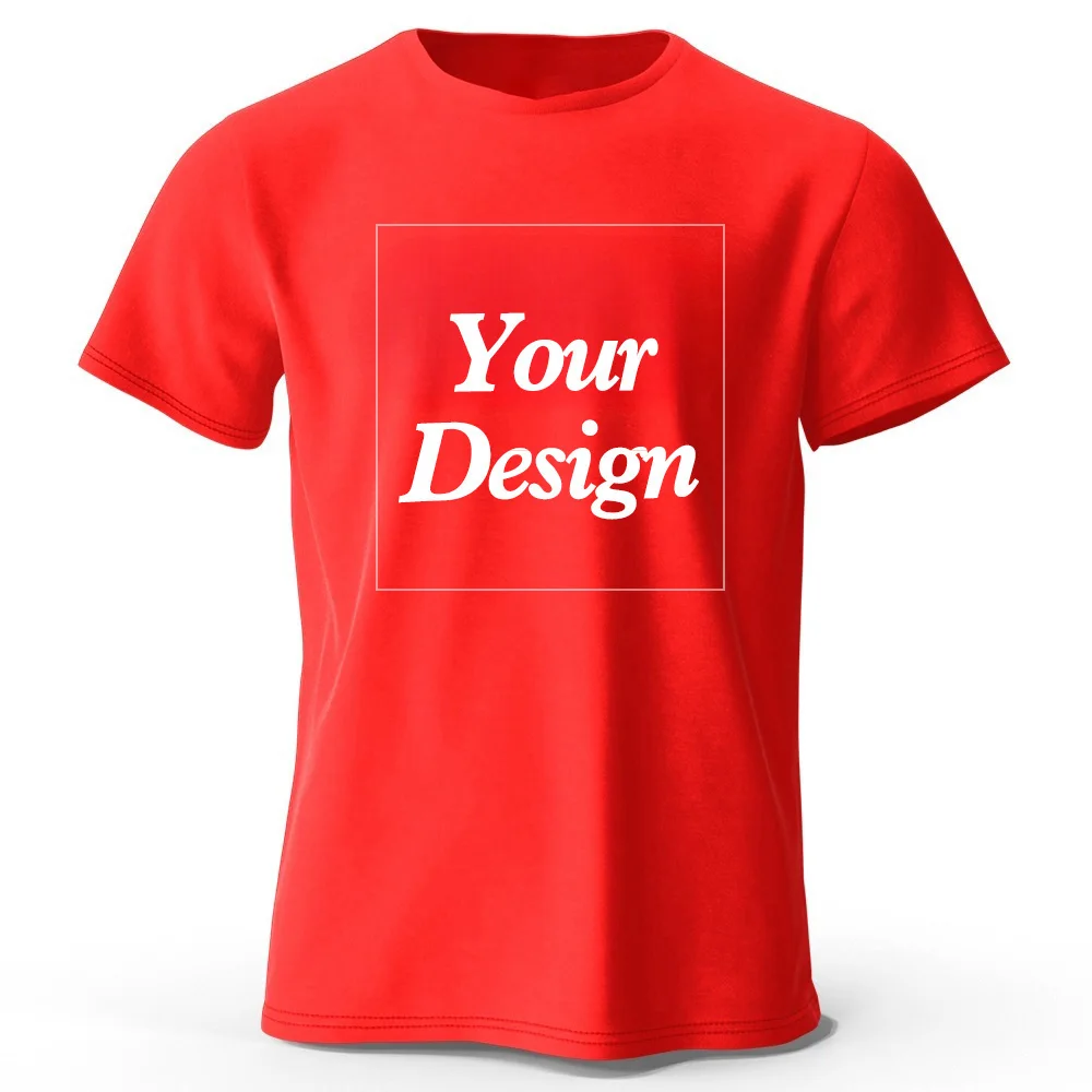

Premium Custom Tshirt 100% Cotton Diy Customize Print Your Own Photo Logo T-Shirt Dropshipping Tee Tops Man Woman Famliy T Shirt