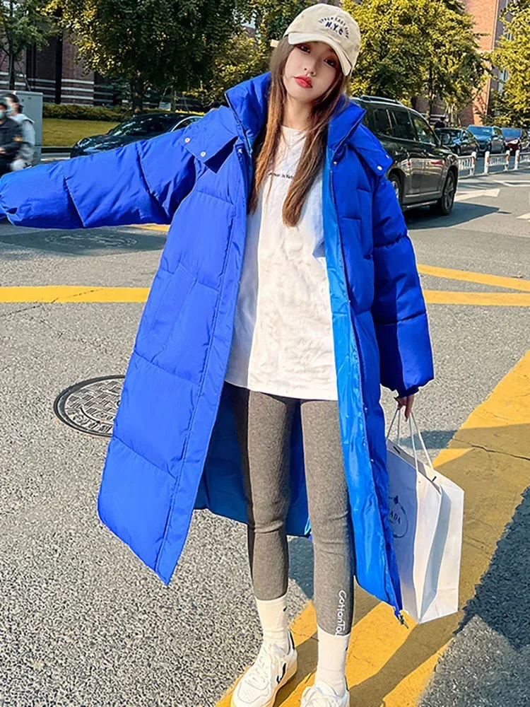 Winter Jackets Women Hooded Casual Long Parkas Woman New Fashion Korean Coats Ladies Warm Thicken Jacket Solid Padding Parka