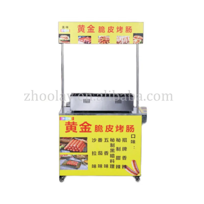 custom.Commercial Mobile Gas Stove Starch Sausage Foldable Cart Business Outdoor Sale Booth Portable Food Stand