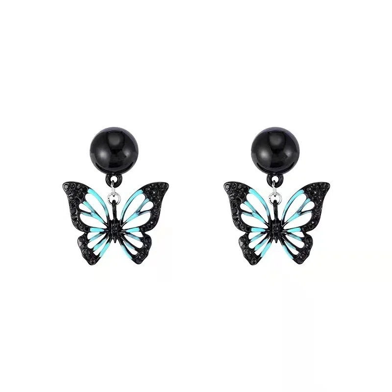 Black Butterfly Earrings No Hole Ear Clips Butterfly Clip Earring Without Piercing Minimalist Earrings Jewelry CEjA083