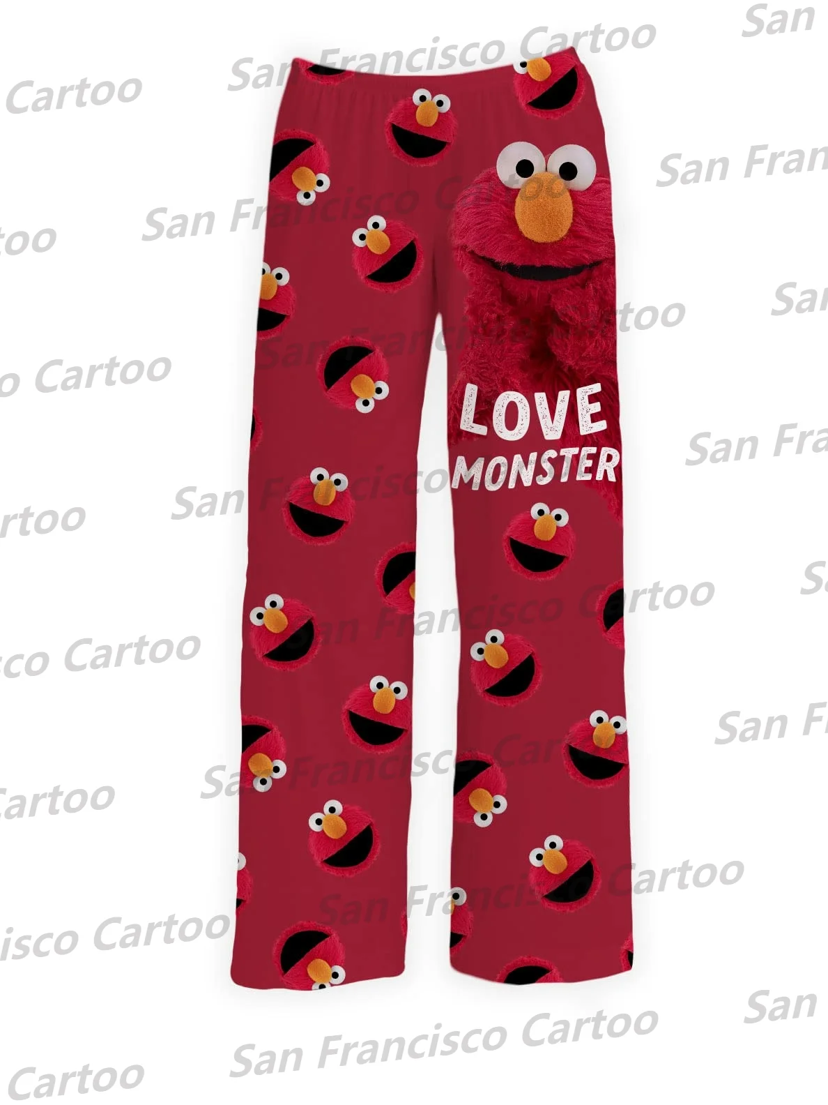 New Summer Boy&Girl BRIEF INSANITY Cartoon Sesame. Street Doll ELMO Printed Pajamas KID/Adult Comfortable Quick-Drying Homewear