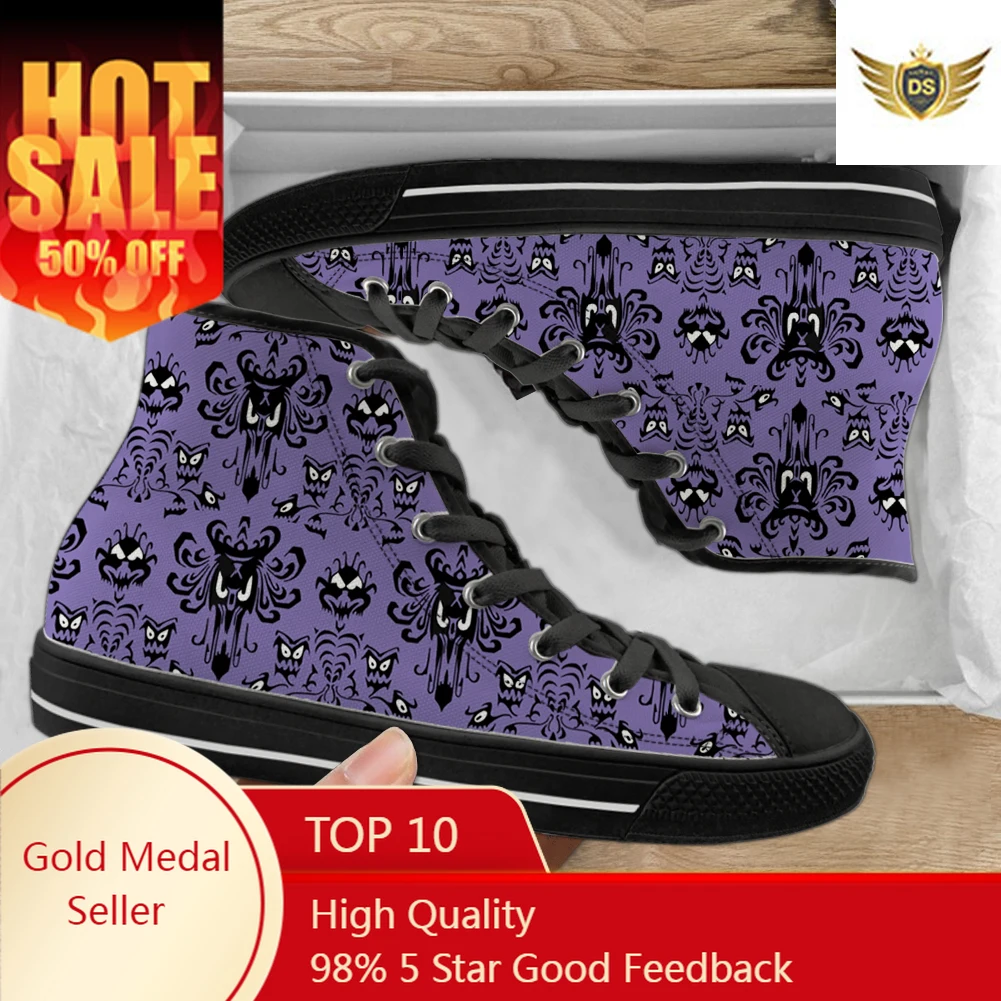 Haunted Mansion Casual Cloth Shoes Black Sole High Top Comfortable Breathable 3D Print Men Women Otudoor Sneakers