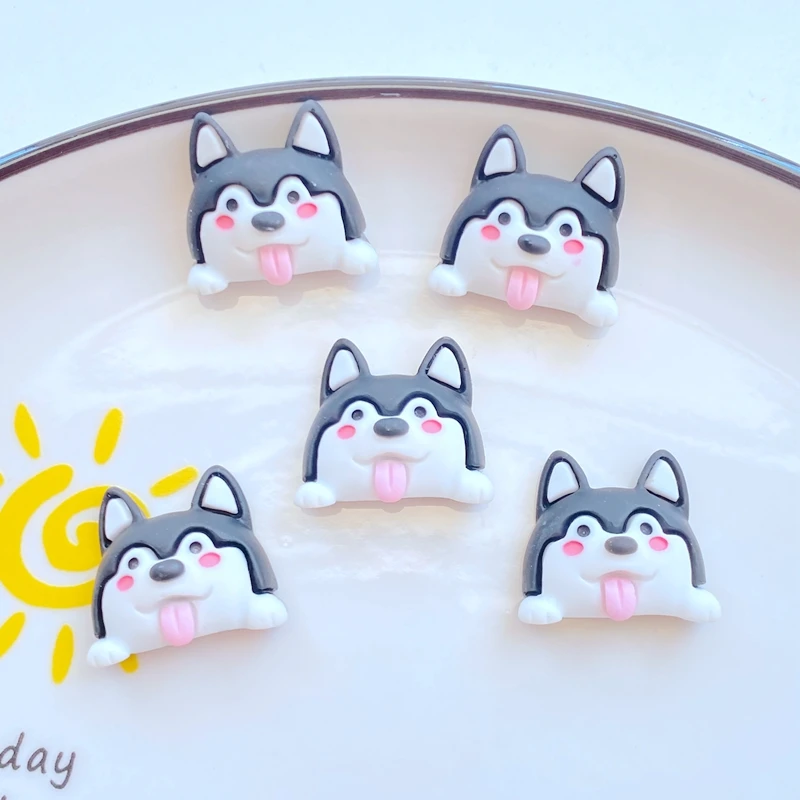 10Pcs New Cute Mini Cartoon Dog Flat Back Resin Cabochons Scrapbooking DIY Jewelry Craft Decoration Accessorie