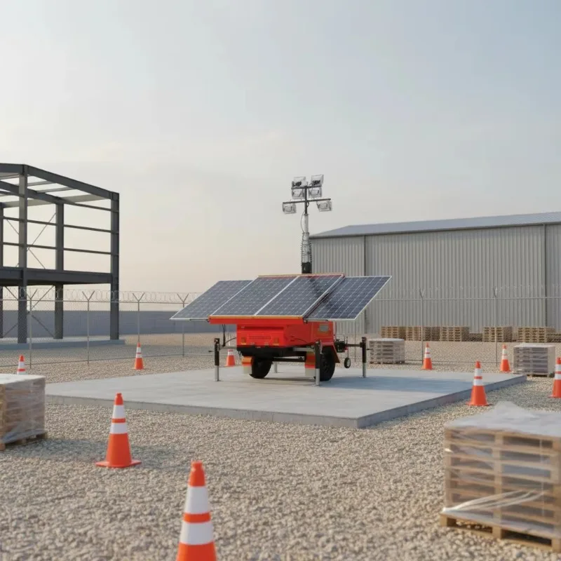 Customized Portable Lighthouse Trailer-Mounted Solar-Powered Lighthouse LED Mobile Lamp with Photovoltaic Energy Storage