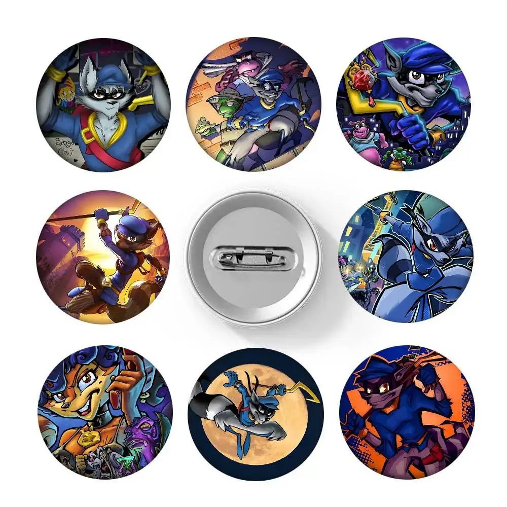 Game Sly C-CooperS Round Badge Creative Brooch Clothing Backpack Accessories Lapel Pin
