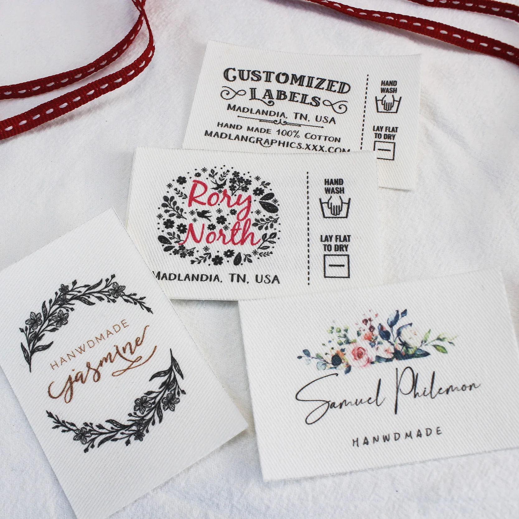 Personalized Quilting Labels, Custom Quilt Labels for Organic Cotton, Blanket Labels, Handmade Products, 50x75mm, 16Pcs