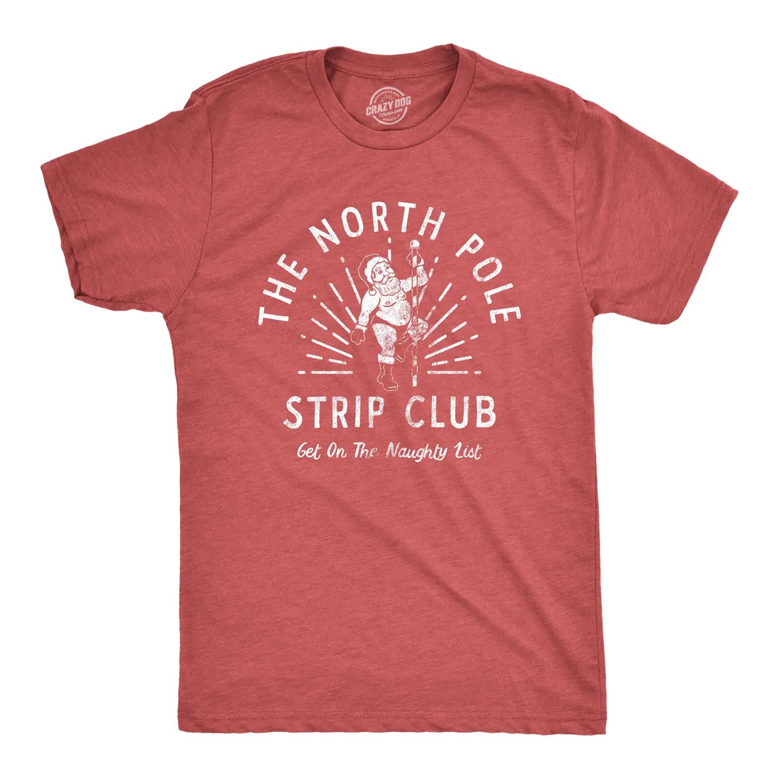 Mens North Pole Strip Club T Shirt Funny Xmas Party Santa Tee For Guys