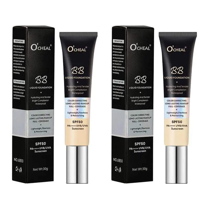 Moisturizing Concealer BB Cream Make-up Waterproof Oil Control Whitening Matte Liquid Foundation Face Base Cosmetic