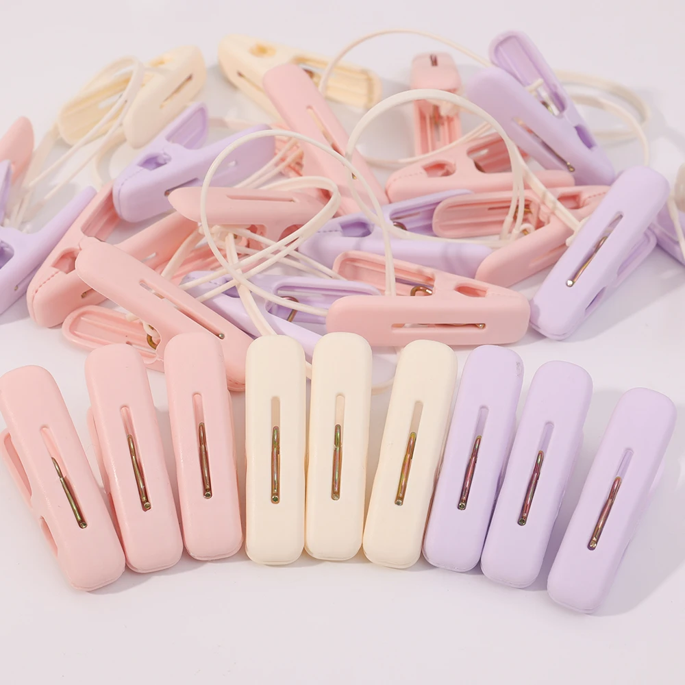 18/12Pcs Plastic Laundry Clothes Pins Hanging Pegs Clips Household Food Clip Socks Underwear Drying Rack with Windproof Rope