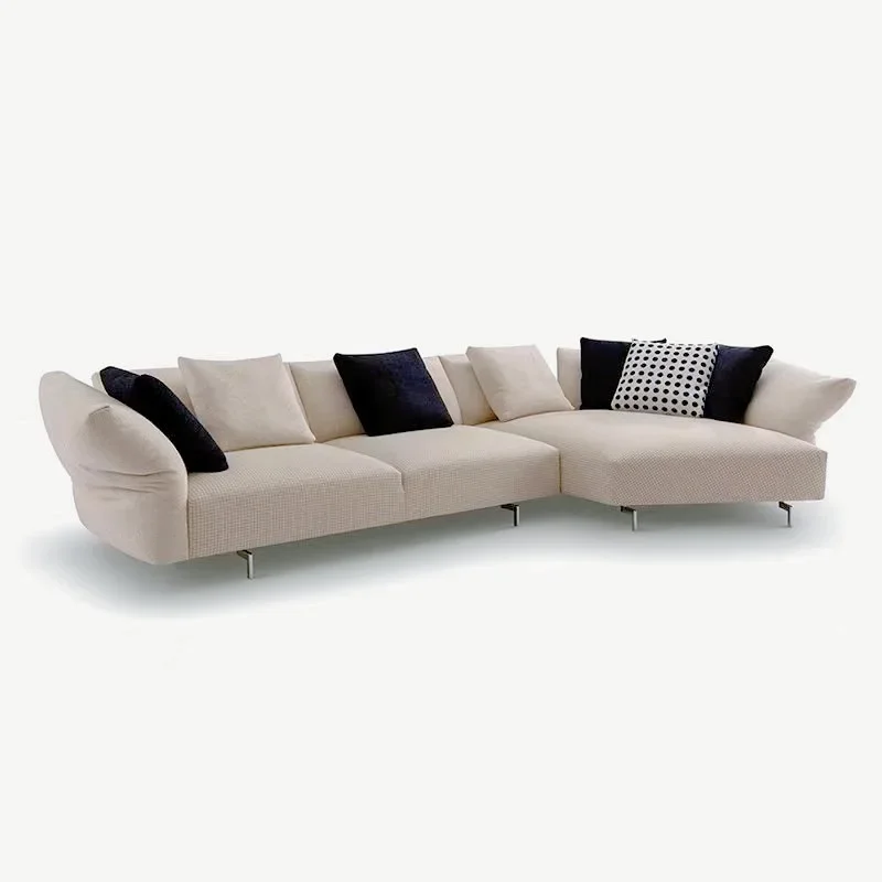 Tall petal fabric sofa Cream style living room Italian minimalist designer special-shaped module corner combination sofa