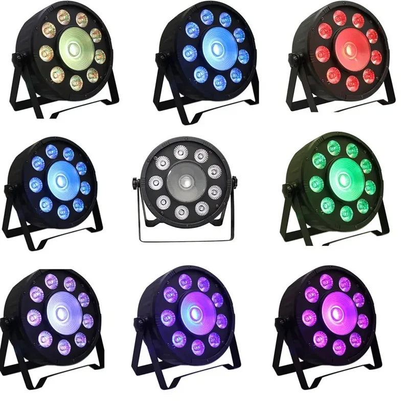 flat par efeito luz led controle dmx512 luz de disco de palco festa de casamento dj par uplights show de clube 2in 9x10w 1x30w 01