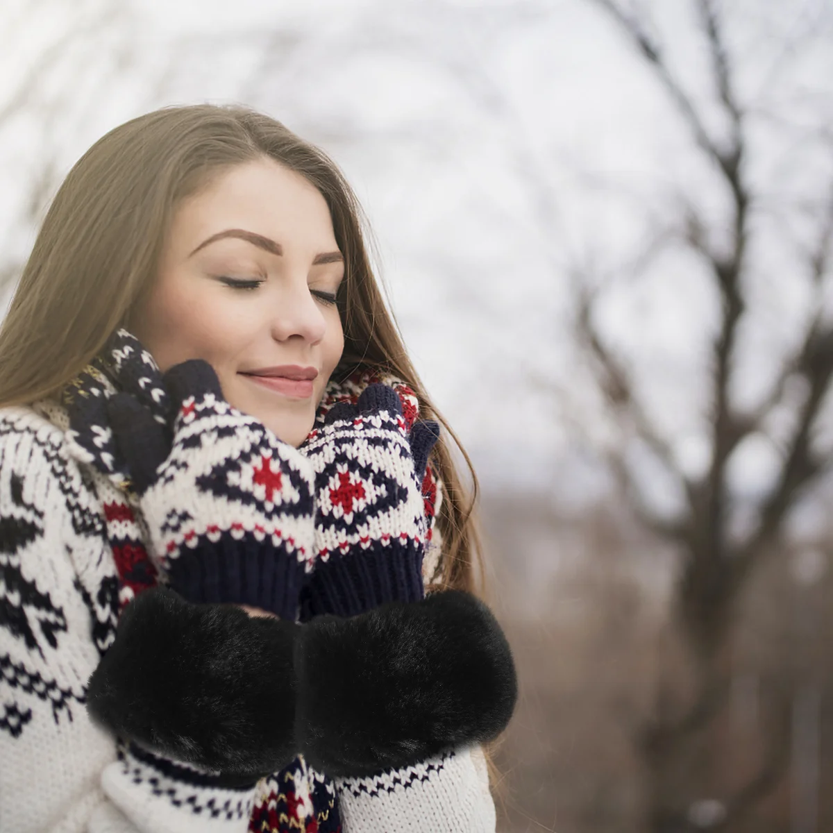 1 ペアのリストカフス暖かい厚いアームウォーマー女性のための冬の屋外使用アームウォーマー毛皮のようなリストバンドグローブリストカフ