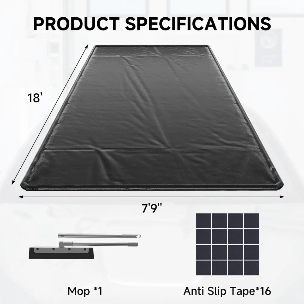 Karpet Garasi Anti Air Tahan Lama untuk Perlindungan Kendaraan, Alas Parkir Anti Selip 7'9 x 18', Pelindung Lantai Bawah Mobil