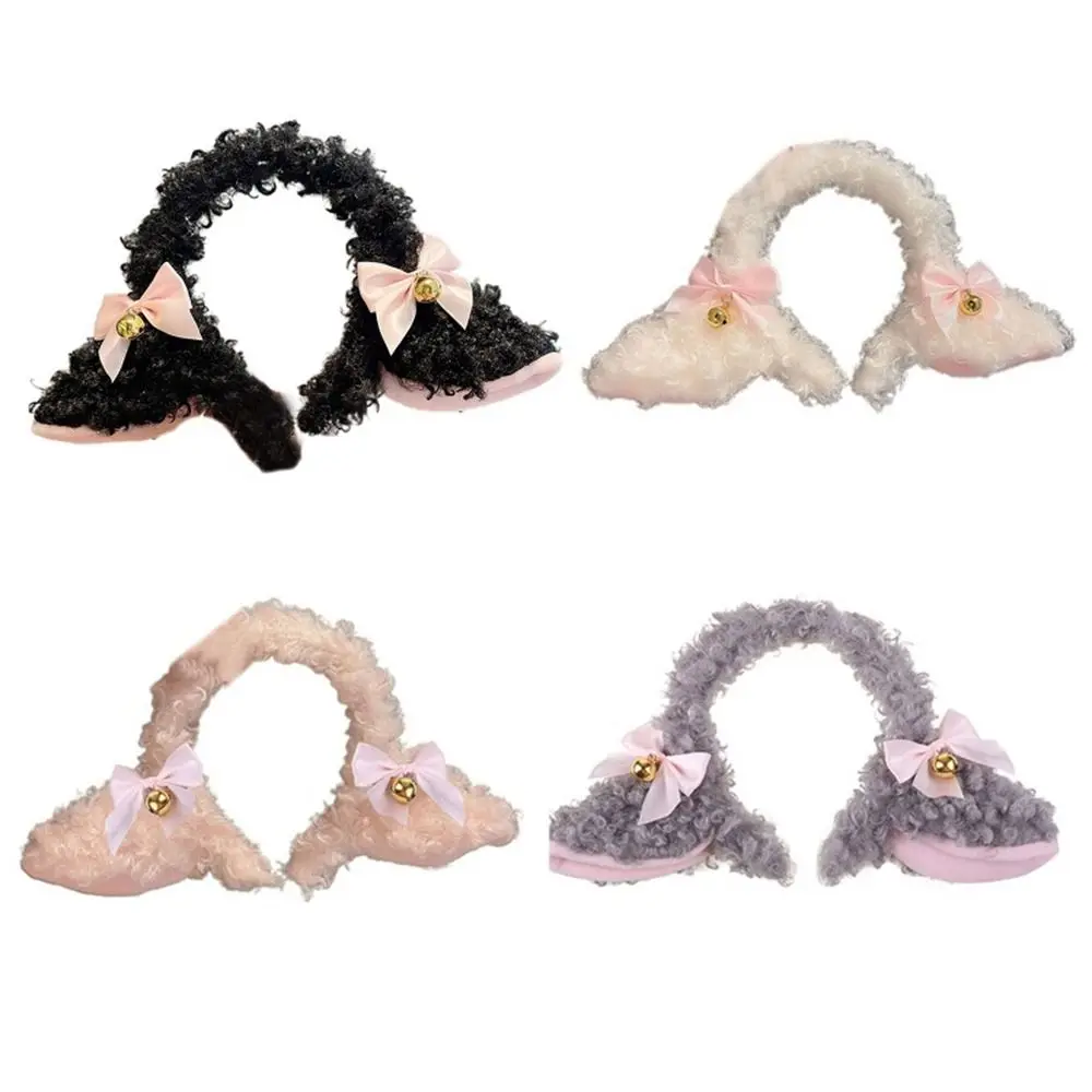 Peluche orecchie di pecora fascia moda fantasia puntelli fatti a mano peluche fascia per capelli simulazione copricapo donna ragazze