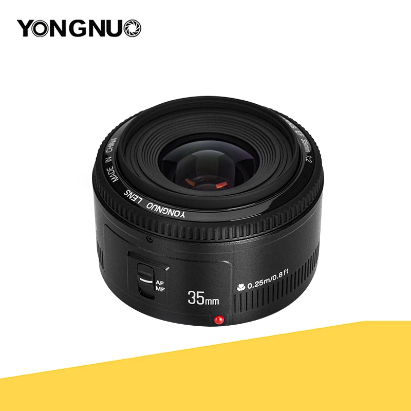 YONGNUO YN35mm F2 C/N lente de enfoque fijo automático gran angular lente de gran apertura para cámara Canon DSLR para Nikon D7100 D3300 D5100 D90