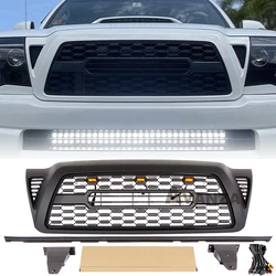 Front Grill With Led Lights TRD Style Auto Parts Modification Fits For 2005 2006 2007 2008 2009 2010 2011 Toyota Tacoma Grill