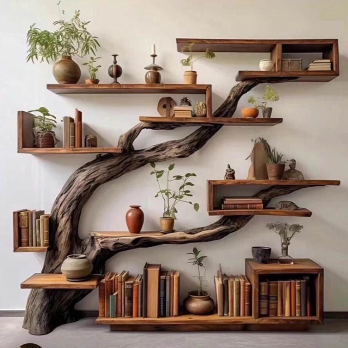 Wabi Sandy Wind Fragrant Camphor Wood Bogu Shelf Shelf Home Sandy Wind Retro Solid Wood Bogu Shelf Creative Log Furniture