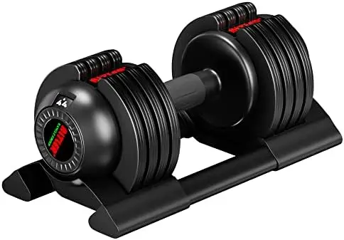 Adjustable Dumbbell,22LBS 44LBS 52LBS Dumbbell Set with Tray for Fitness, Fast Adjust Weight by Turning Anti-Slip Handle, Safety