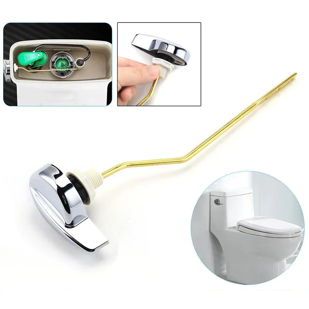 1Pc Universal Toilet Tank Flush Lever Chrome Finish Toilet Lever Handle Bathroom Toilet Accessories  NEW