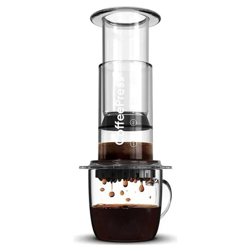 AC93-1Set Portable Pour-Over Coffee Maker, French Press, Non-Slip Transparent Travel Coffee Maker, For Home And Official Use
