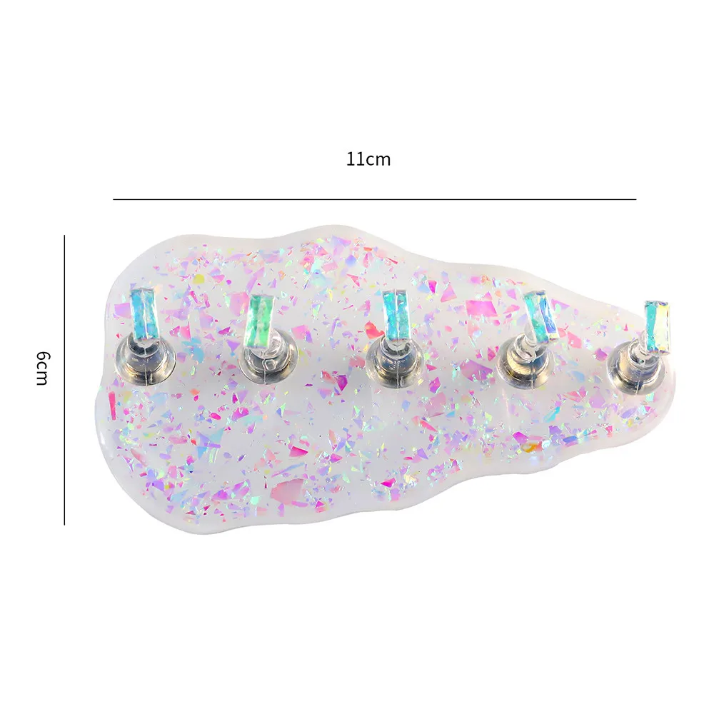 グリッターオーロラカラーのネイルスタンド、マグネット式ネイルチップホルダー、ネイルアート、フェイクネイルデザイン、再利用可能な接着ツール