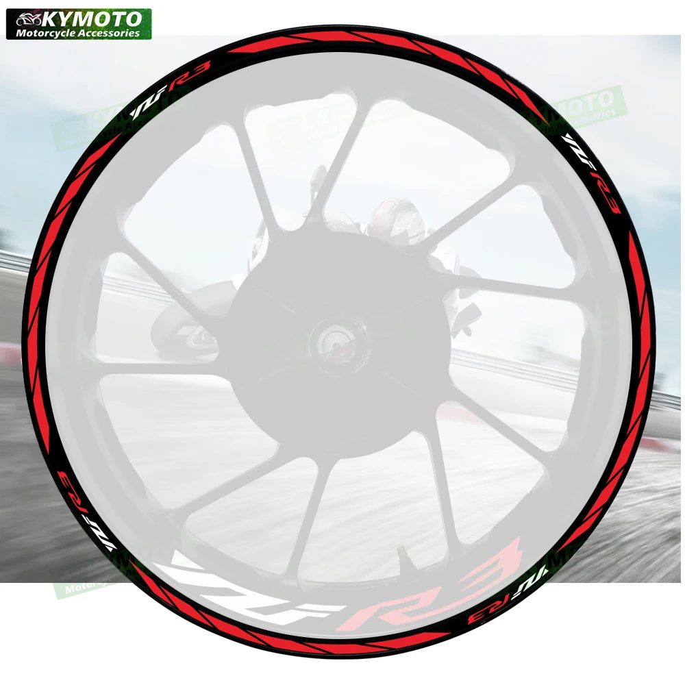 

For YZF R3 R 3 motorcycle accessories 17 inch front and rear wheel decals fairing hub modified reflective wheel rim stickers