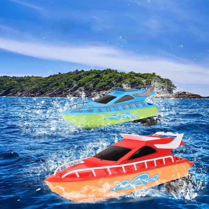 RC Boat Waterproof Remote Control Boat For Adults Stable Easy To Charge Preschool Toys With Twin Propellers For Lake Girls Boys