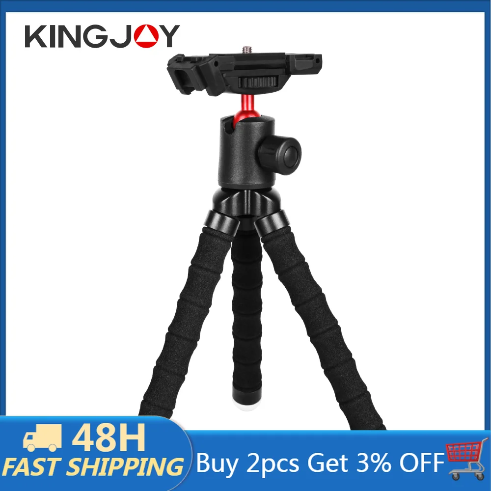 

KINGJOY Tripode for Mobile Phone Flexible Octopus Tripod Extendable Mini Camera Stand Holder for Sony Nikon Canon Travel Vlog