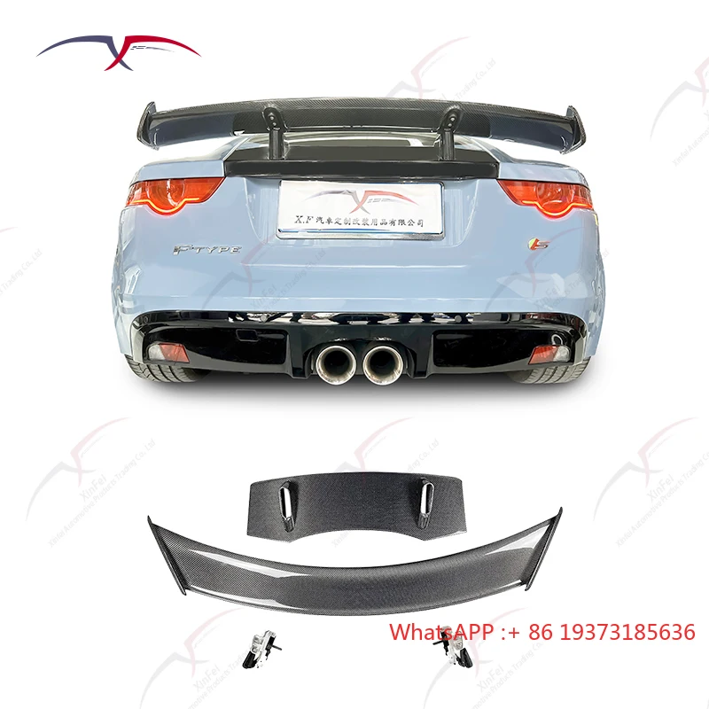 

Добавить задний спойлер из углеродного волокна на задний бампер автомобиля, задний спойлер и комплект кузова для Jaguar F-TYPE