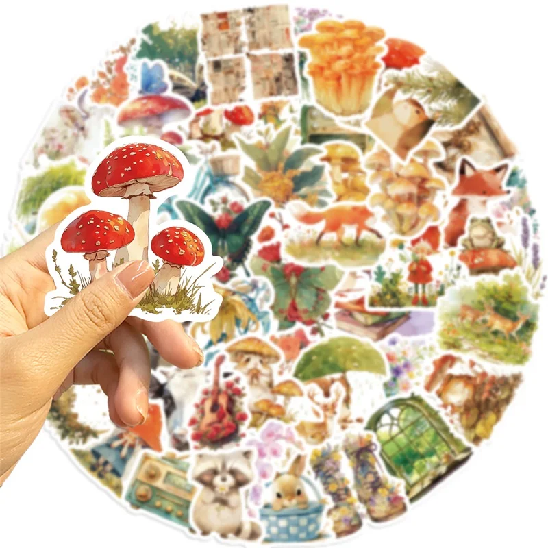 10/30/50PCS Fairy Tale Animal Colored PVC Sticker Aesthetic Decoration Scrapbooking Stationery Hand Accounting Supplies for Kids