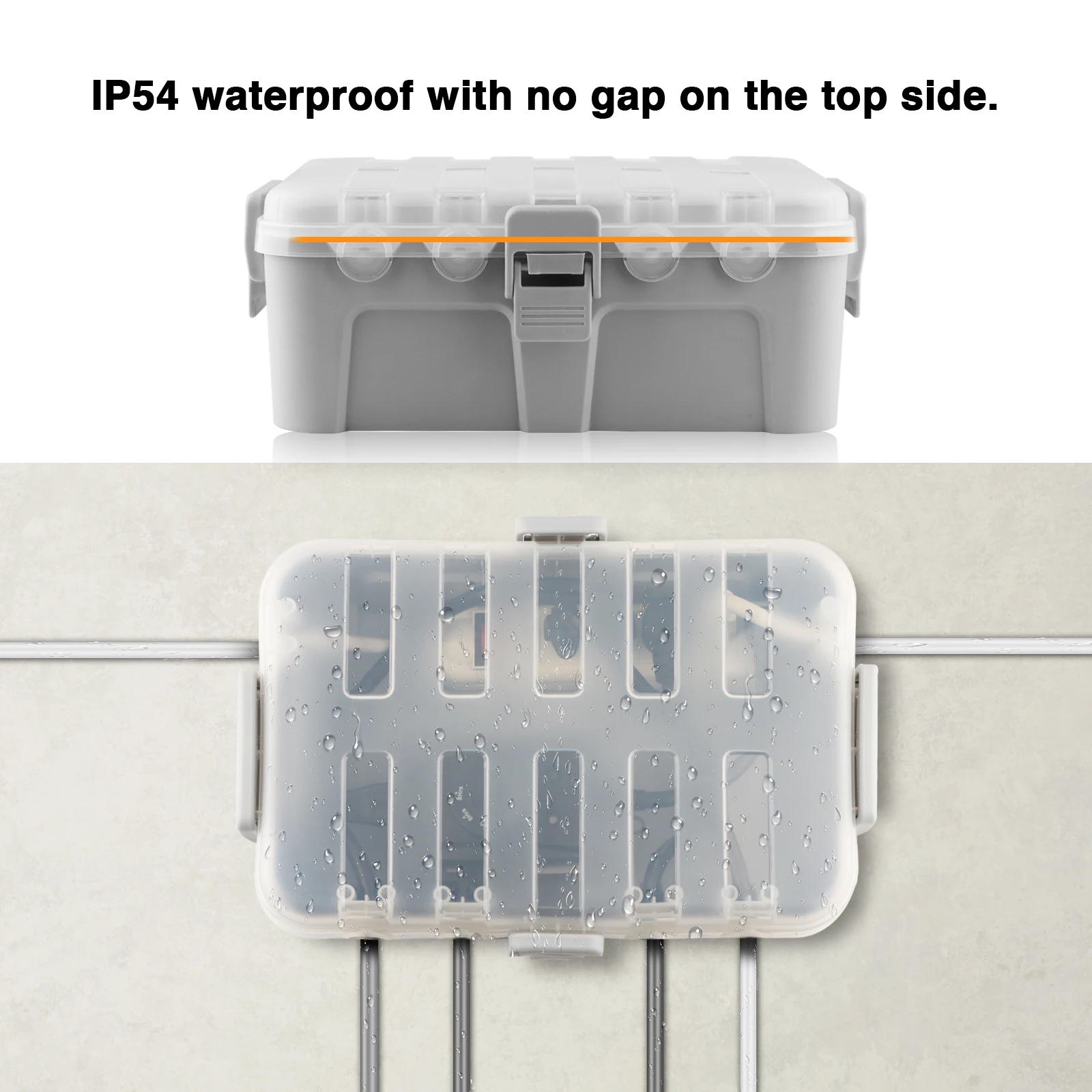 Large Outdoor Electrical Box IP54 Waterproof with Transparent Lid Clear Cover for Photocell Light Sensor Timer Outlet