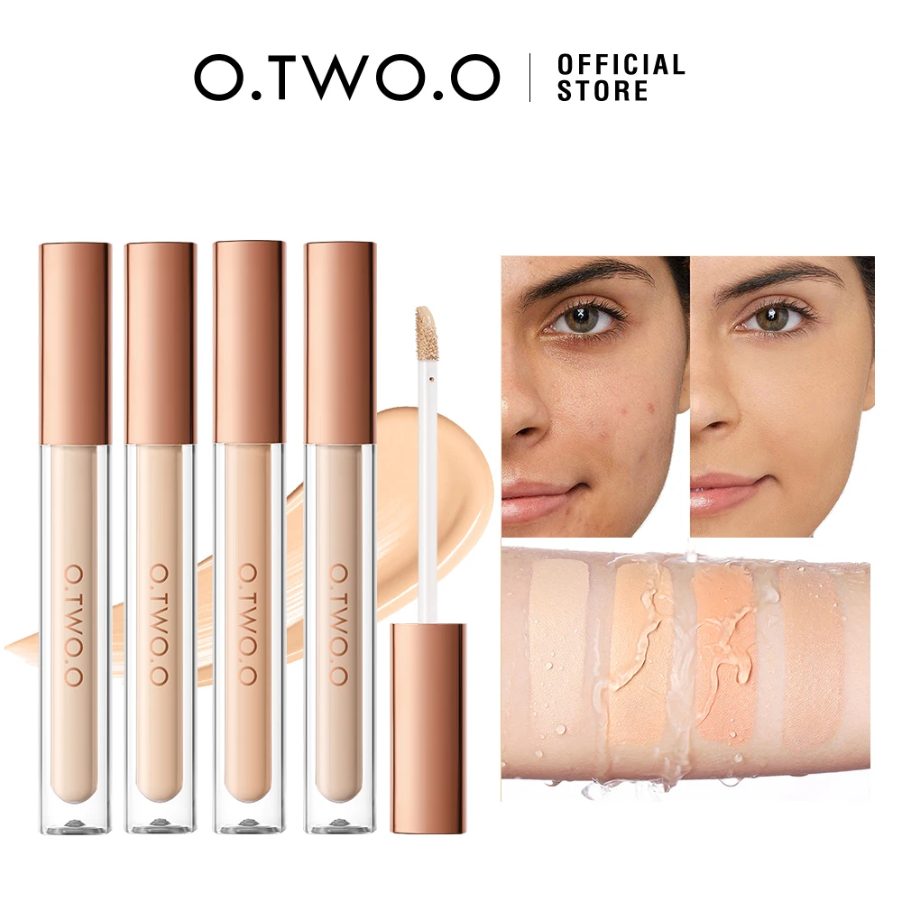 O.TWO.O 4 stuks Make-up Concealer Matte Donkere Cirkels Corrector fleuren Waterdichte Make-up Base Gezicht Concealer met Hoge Dekking