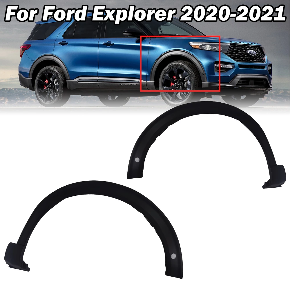 

Front Wheel Eyebrow Molding Fender Flare for Ford Explorer 2020 2021 with Sensor Hole ABS Replacement MudGuards Accessories