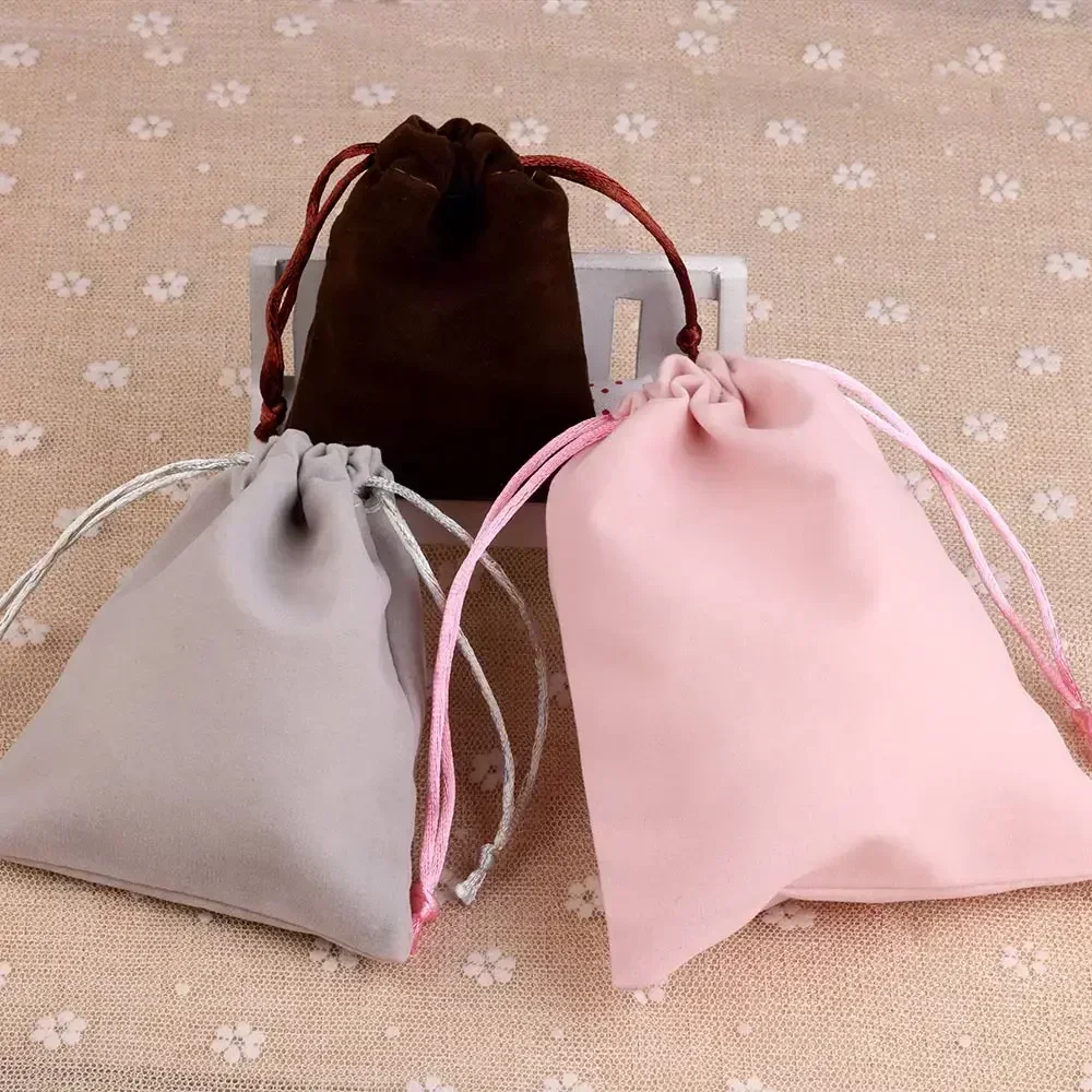 Bolsa de regalo de terciopelo S-SN11, embalaje de joyería, bolsas con cordón de alta calidad para fiesta, Navidad, boda, bolsas de dulces