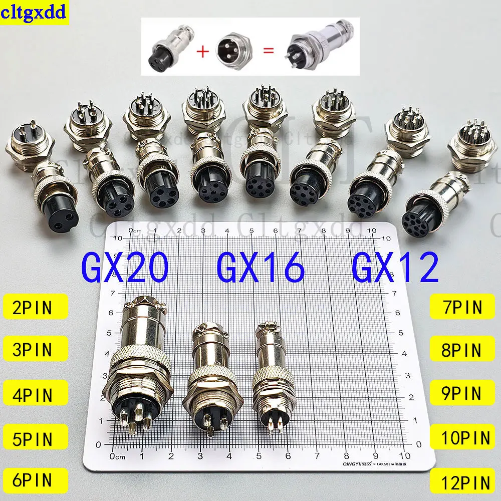 Cltgxdd 2-5 Piece GX12 GX16 GX20 Aviation Connector Plug Cover Metal/Rubber/Chain Waterproof and Dustproof Round Protective Cove