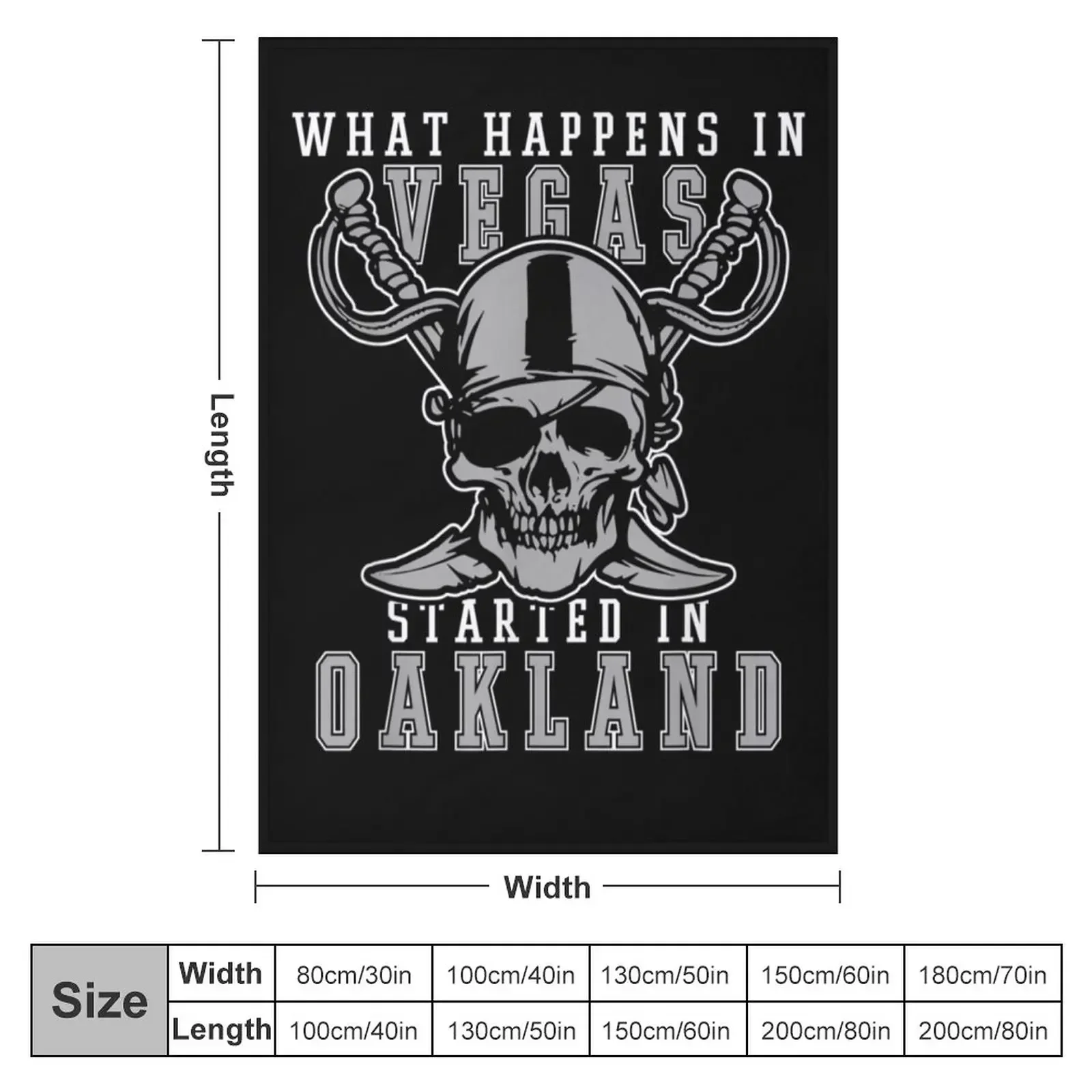 What Happens In Vegas Started In Oakland Football Raider T-Shirt Throw Blanket Kid'S Blanket Luxury Brand Blanket