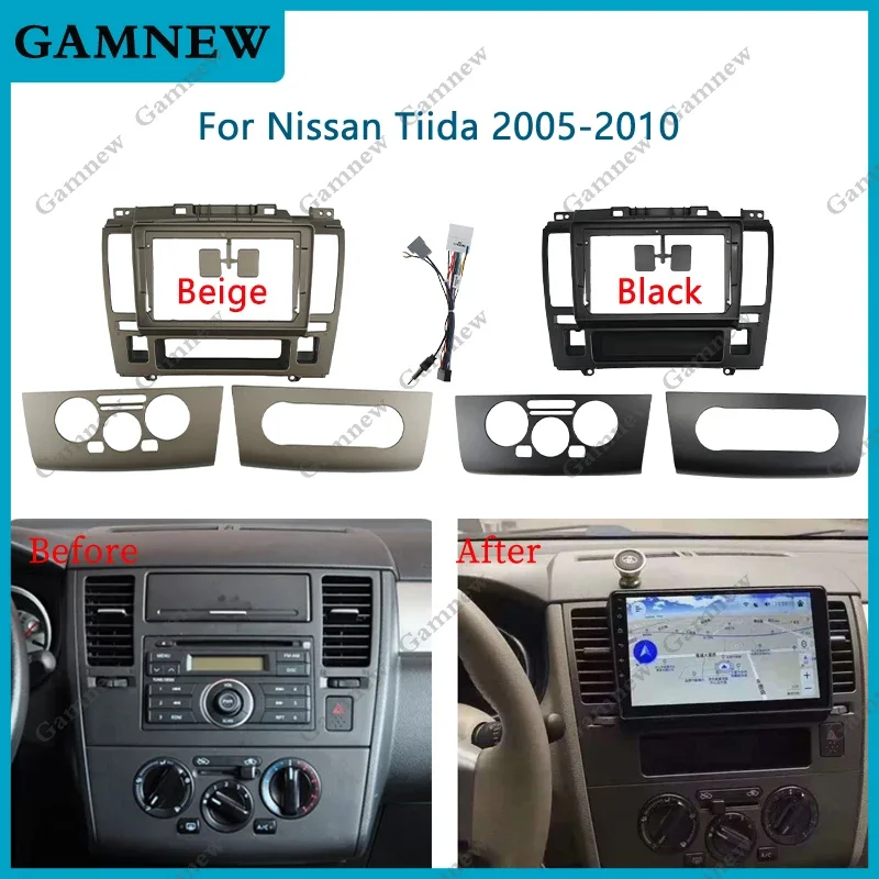 

9 Inch Car Frame Fascia Adapter For Nissan Tiida 2005-2010 Android Radio Dash Fitting Panel Kit