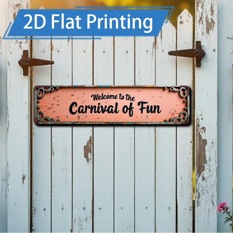 

1 шт. металлический знак, 4x16 дюймов, металлический знак «Карнавал развлечений» в деревенском стиле для винтажного декора фермерского дома»