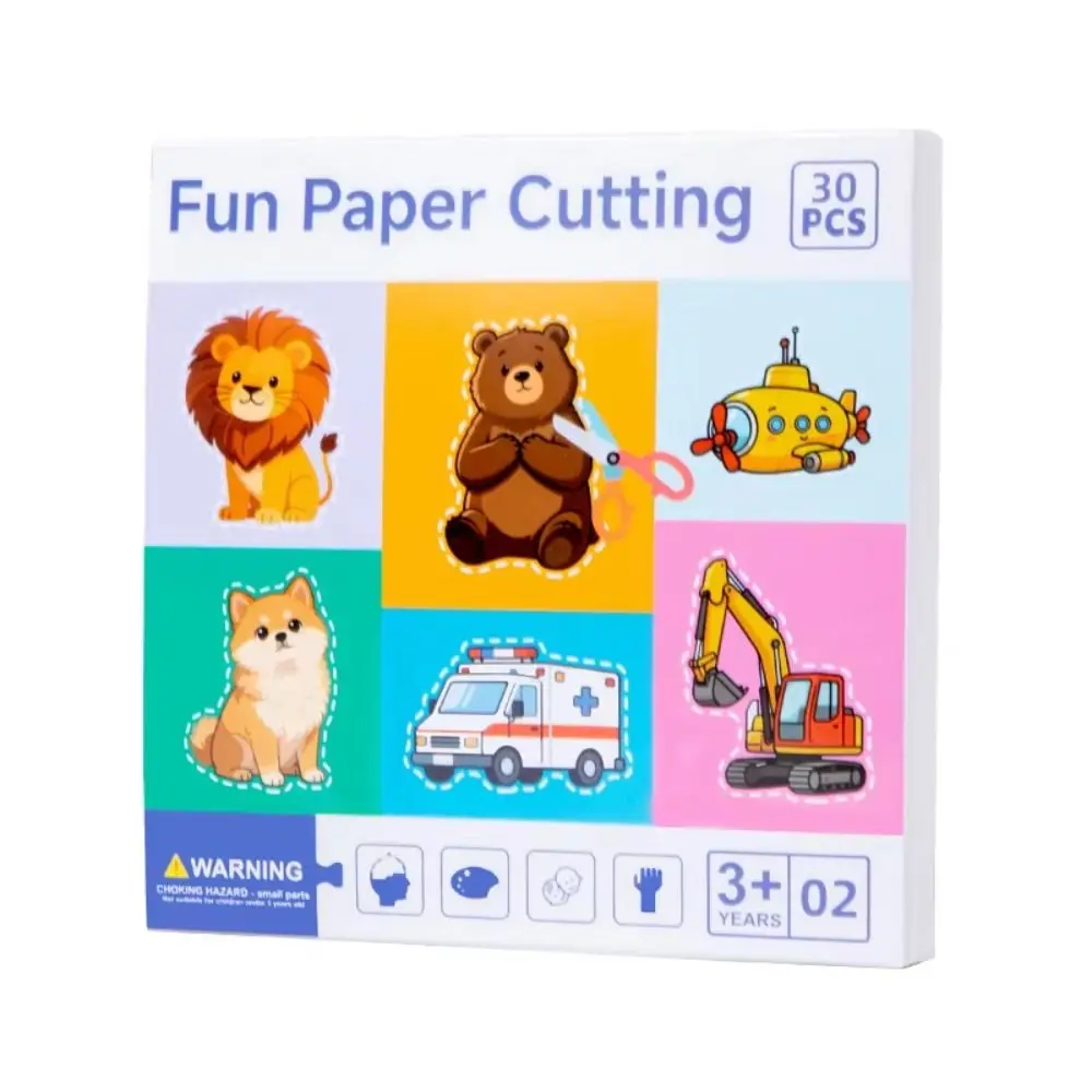 Cartoon Design DIY Paper Cut Book Color Paper Fine Motor Skills Kids Craft Scrapbooking 30Pcs Set Handmade Paper Art