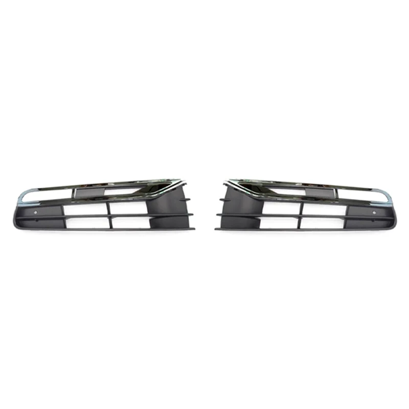 

Car Front Bumper Fog Light Grilles Fog Lamp Frame Grill Grilles For VW Phaeton 2011-2015 Silver & Black ABS