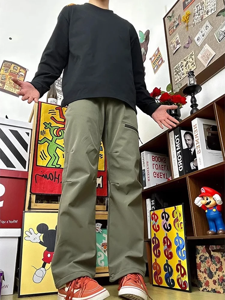 

Утепленные камуфляжные рабочие брюки с флисовой подкладкой для мужчин, походные брюки в американском стиле, износостойкие, прямого кроя, повседневные