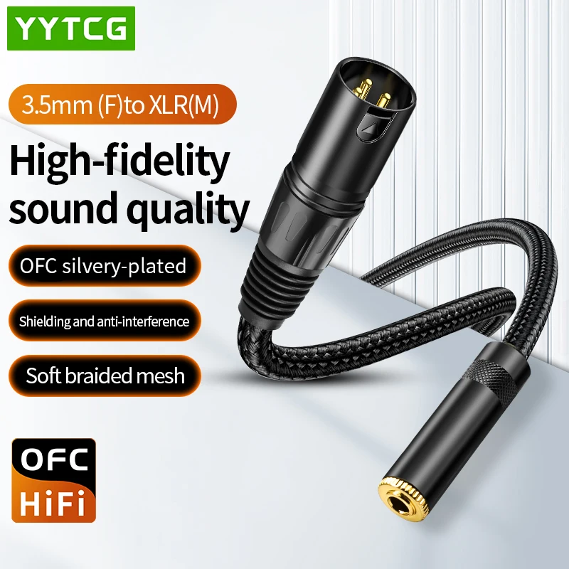 El adaptador XLR a hembra de 3,5 mm es adecuado para consolas de mezclas de DVD de guitarra, altavoces, amplificadores y cables de extensión de audio.