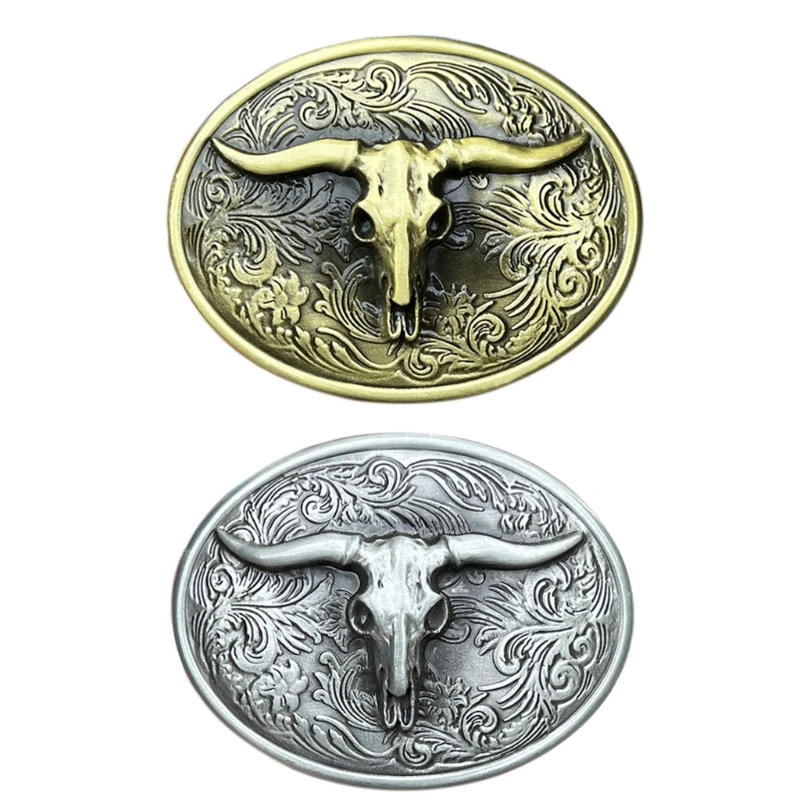 

Bull Head Shape Belt Buckle Adult Unisex Clothing Accessories Western Cowboy Buckle for Adult Waist Belt DIY Supplies Dropship